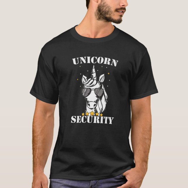 Unicorn Security Funny Unicorn Security T-Shirt (Front)