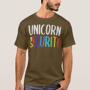 Unicorn Security Halloween Dad Mom Daughter Adult  T-Shirt