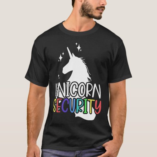 Unicorn Security Halloween Dad Mom Daughter Adult  T_Shirt