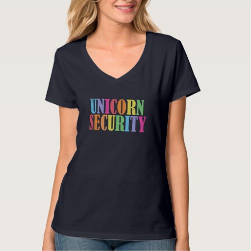 Unicorn Security Halloween Dad Mom Daughter Outfit T_Shirt