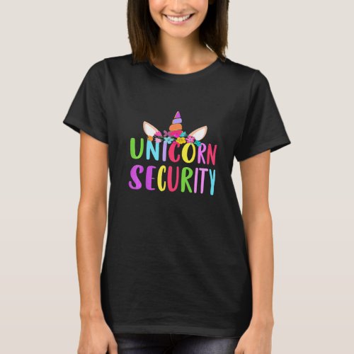 Unicorn Security  Halloween Fall Costume Adults Ki T_Shirt