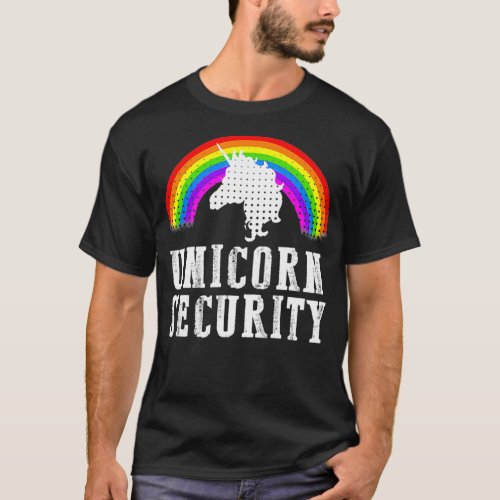 UNICORN SECURITY Halloween Rainbow Costume  T_Shirt