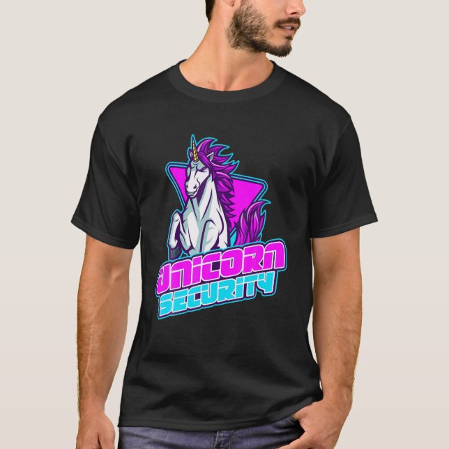 Unicorn Security - Rainbow Colours Unicorn Lovers T-Shirt (Front)