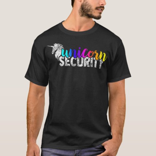 Unicorn Security Rainbow Squad Tee Funny Dad Broth