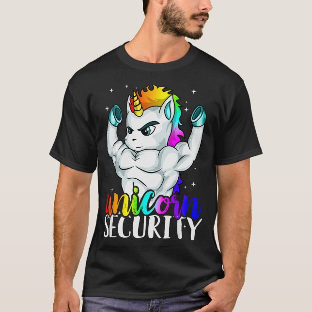 Unicorn Security Squad Muscle Tee Funny Dad Brothe (Front)