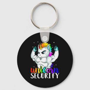 Unicorn Security Squad Muscle Tee Funny Dad Brothe Keychain