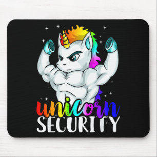 Unicorn Security Squad Muscle Tee Funny Dad Brothe Mouse Pad