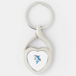 Unicorn Shark Pool Party Shirt Kids Girls Boys Fun Keychain