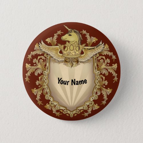 Unicorn Shield  custom name  pin