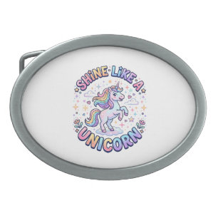 Unicorn Shine Like a Unicorn Graphic Design T-Shir Belt Buckle