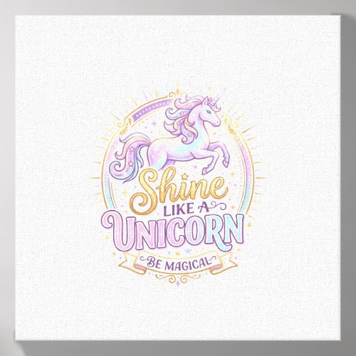 Unicorn Shine Like a Unicorn POD Ready Marketplace Canvas Photo Tile