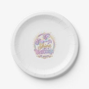 Unicorn Shine Like a Unicorn POD Ready Marketplace Paper Plates