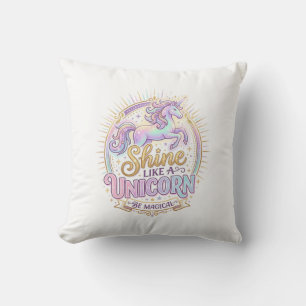 Unicorn Shine Like a Unicorn POD Ready Marketplace Throw Pillow