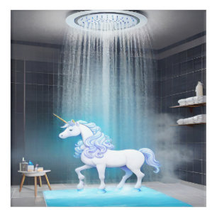 Unicorn Shower Acrylic Wall Art For Bathroom