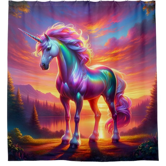 Unicorn Shower Curtain (Front)