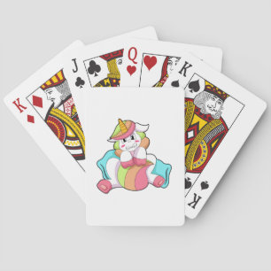 Unicorn Shy with Pillow Poker Cards