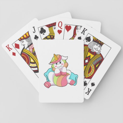 Unicorn Shy with Pillow Poker Cards