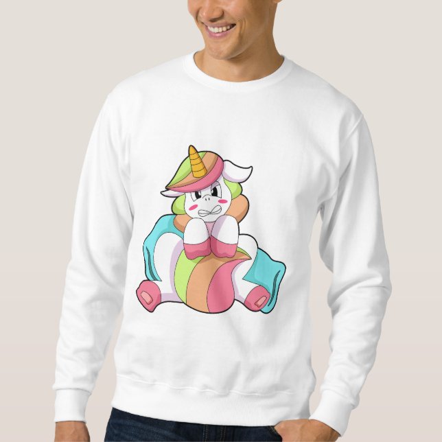 Unicorn Shy with Pillow Sweatshirt (Front)