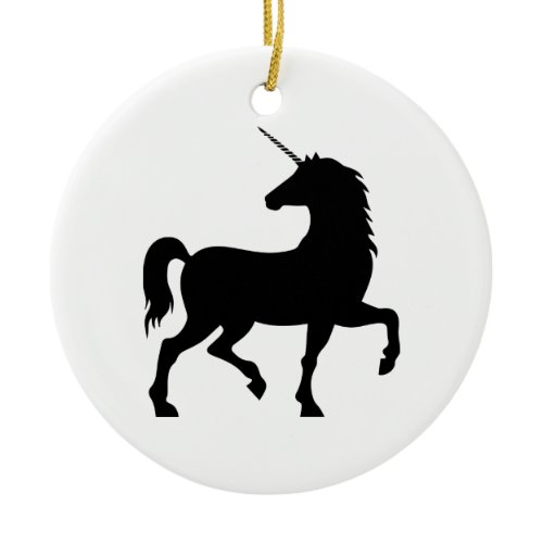 Unicorn Silhouette Ceramic Ornament