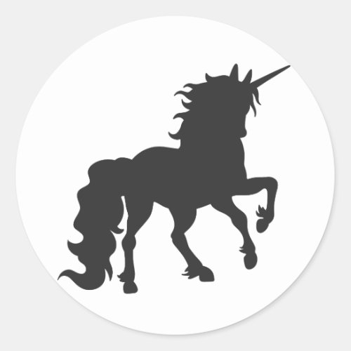 Unicorn  silhouette _ Choose background color Classic Round Sticker