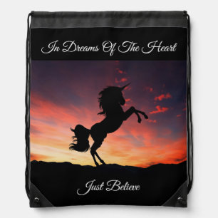 Unicorn Silhouette Drawstring Backpack