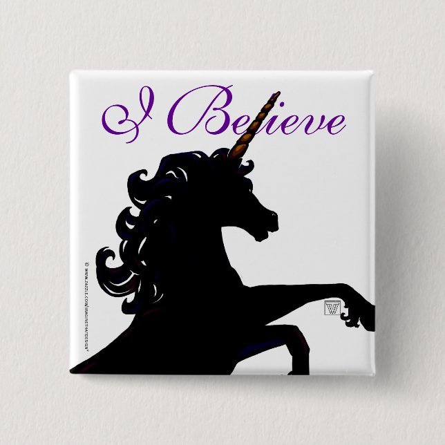Unicorn Silhouette Pinback Button (Front)