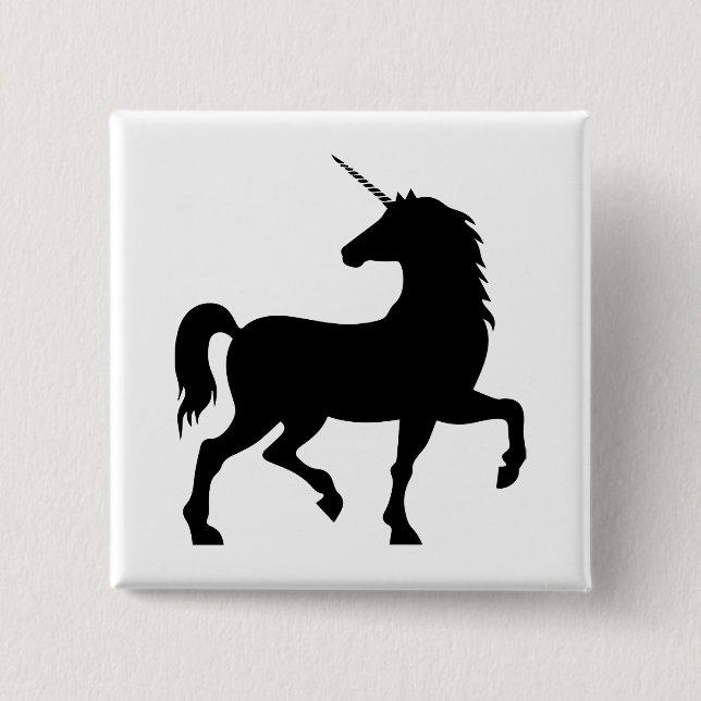 Unicorn Silhouette Pinback Button (Front)
