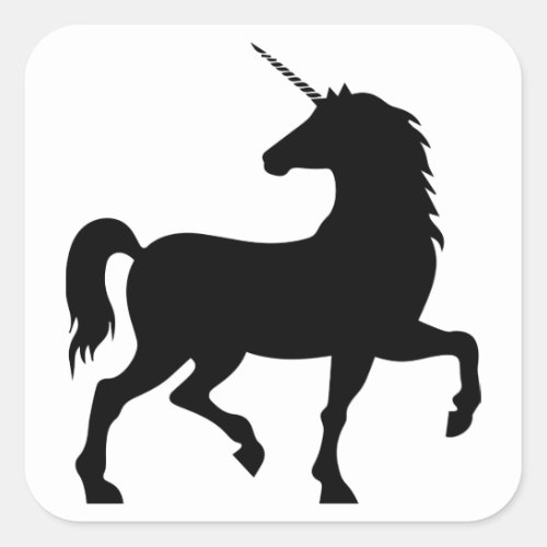 Unicorn Silhouette Square Sticker