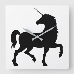 Unicorn Silhouette Square Wall Clock