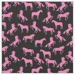 Unicorn Silhouettes Black and Pink Fabric