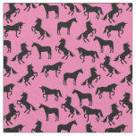 Unicorn Silhouettes Pink and Black Fabric