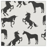 Unicorn Silhouettes White and Black Fabric