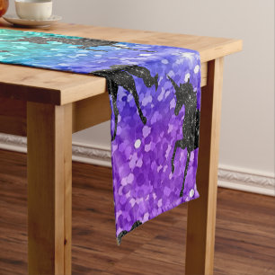 Unicorn Silhoutte Rainbow Glitter LGBTQ Pride Short Table Runner
