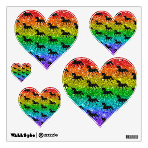 Unicorn Silhoutte Rainbow Glitter LGBTQ Pride Wall Decal