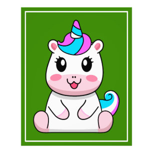 Unicorn Sitting Cartoon-64838 Photo Print