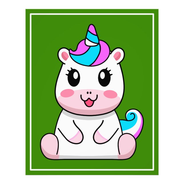 Unicorn Sitting Cartoon-64838 Photo Print (Front)