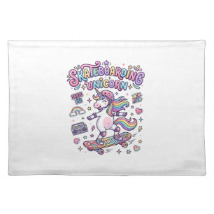 Unicorn Skateboarding Unicorn Bold Typography Shir Cloth Placemat