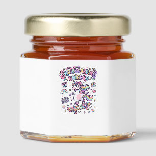 Unicorn Skateboarding Unicorn Bold Typography Shir Honey Jar Favors
