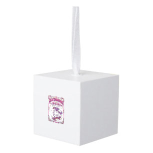 Unicorn Skateboarding Unicorn Stylish White Backgr Cube Ornament