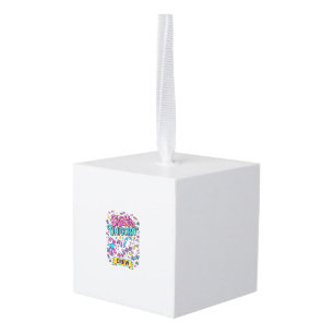 Unicorn Skater Unicorn Crew Retro Style Print on D Cube Ornament