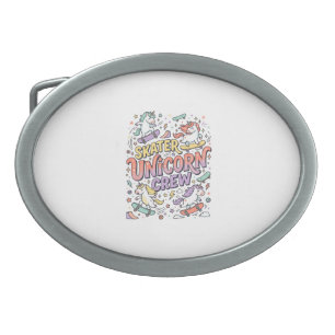 Unicorn Skater Unicorn Crew Whimsical Zazzle Desig Belt Buckle