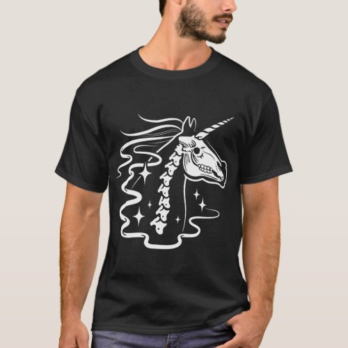 Unicorn Skeleton Magical Ghost Animal Skull Macabr T_Shirt