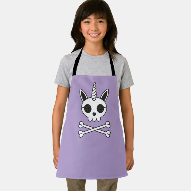 Unicorn Skull and Crossbones Apron (Insitu)