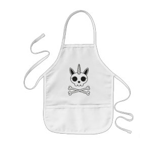 Unicorn Skull and Crossbones Kids' Apron