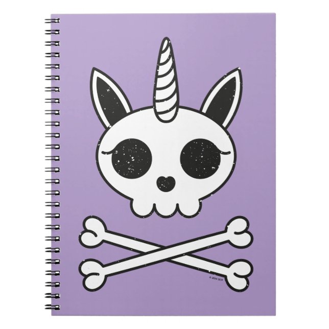 Unicorn Skull and Crossbones Notebook (Front)
