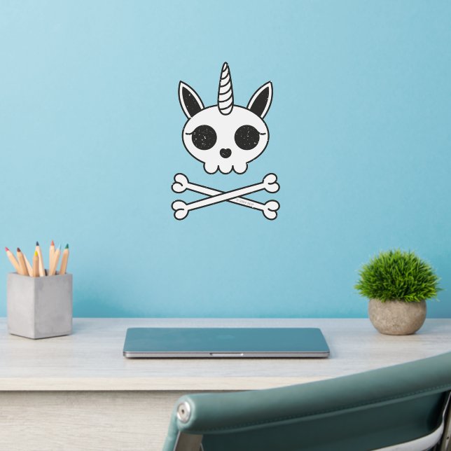 Unicorn Skull and Crossbones Wall Decal (Home Office 2)