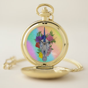 Unicorn Skull by Brittyliz  Pocket Watch