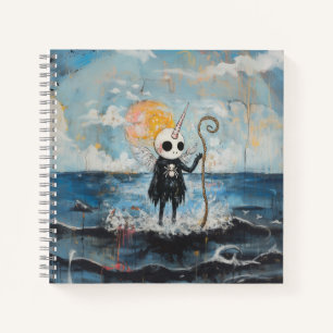 Unicorn Skull Magical Witchy Goth Spider AI Art Notebook