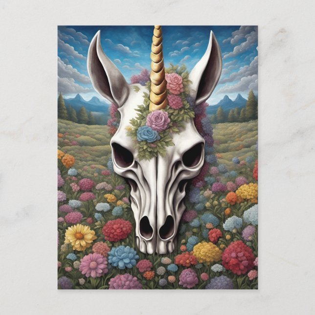 Unicorn Skull Postcard (Front)