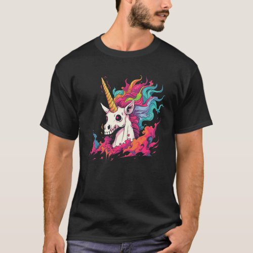 unicorn skull T_Shirt